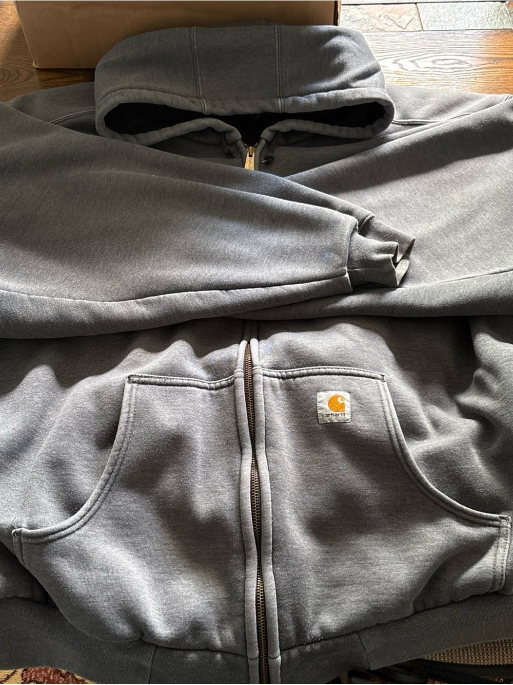 Carhartt Gray Zip-Up Hooded Rain Defender Jacket 3xl